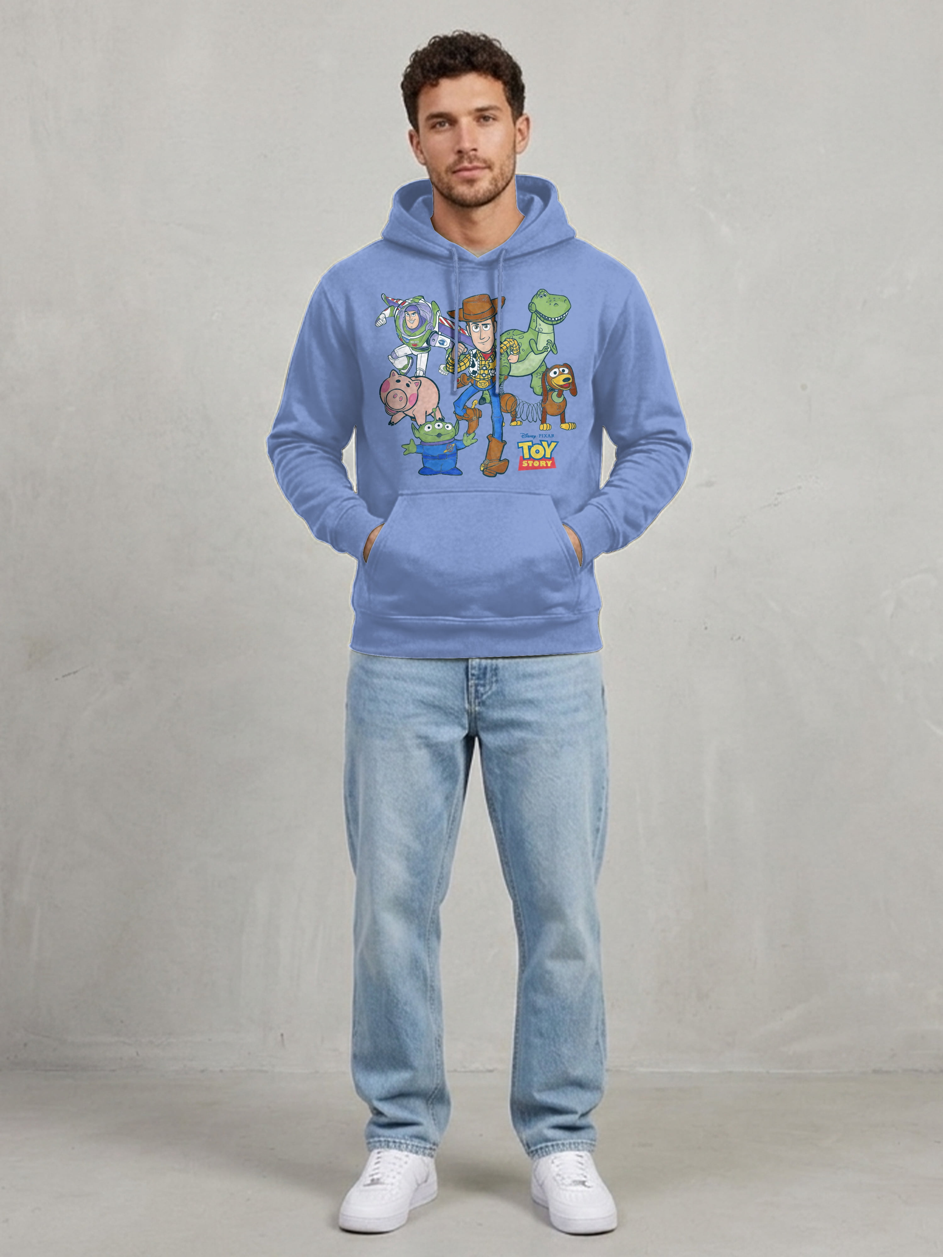 Toy Story Woody & Friends Men's & Big Men's Hooded Sweatshirt, Sizes S-3XL