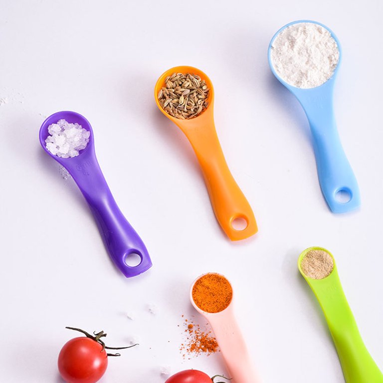 5Pcs/Set Baking Measuring Spoons Seasoning Scoops 2 Scale  1/2.5/5/7.5/15g/ml Hanging for Kitchen