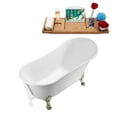 thumbnail image 3 of 67" Streamline N340BNK-WH Soaking Clawfoot Tub and Tray With External Drain, 3 of 7