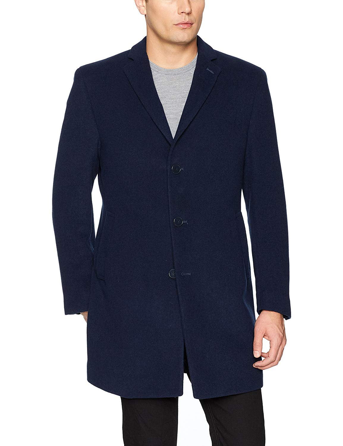 Calvin Klein - calvin klein men's slim fit wool blend overcoat jacket ...