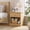 Natural wood color, variant on COZONY 1 PCS Fluted Nightstand with Drawer, Mid-Century Modern Light Wood Bedside Table for Bedroom, Living Room,Wood color