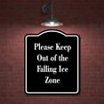 thumbnail image 2 of Please Keep Out of the Falling Ice Zone BLACK Aluminum Composite Sign 15''x18'', 2 of 9