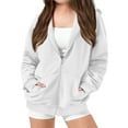 thumbnail image 2 of Babcutegg Jackets for Girls Long Sleeve Feather Weight Hoodies Kids Fall and Winter Clothes White, 2 of 5