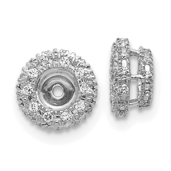 14k White Gold 1/5ct Diamond Earring Jackets 14k White Gold Earrings