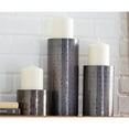thumbnail image 3 of DecMode 3 Candle Brown Metal Handmade Pillar Candle Holder, Set of 3, 3 of 11