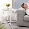 thumbnail image 7 of Fionafurn Round Side Table, Metal End Table, Small Patio Coffee Table for Porch Yard Balcony Garden, White, 7 of 7