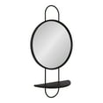 thumbnail image 1 of Kate and Laurel Patel Round Mirror with Shelf, Black 19x33x7, 1 of 9