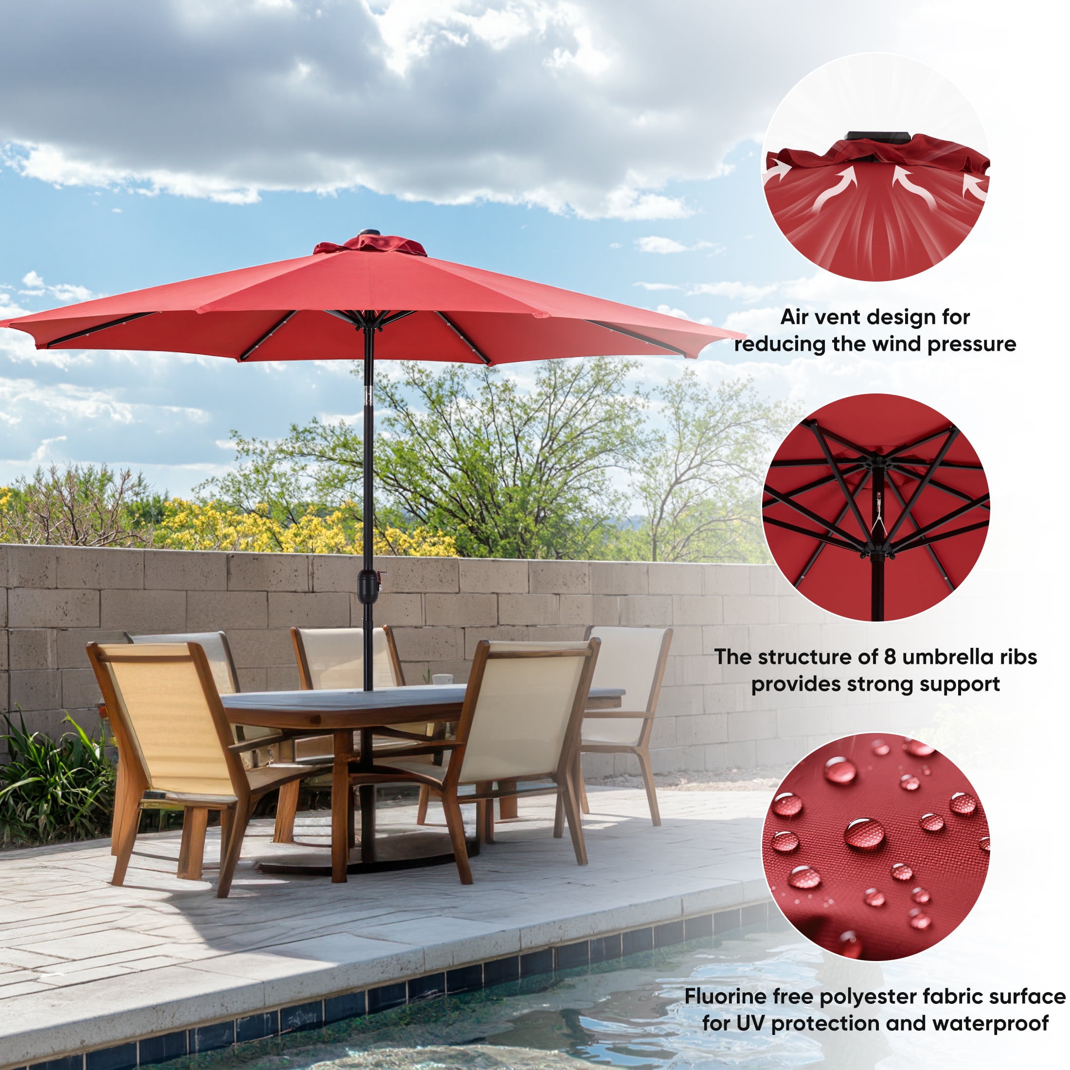 11x11 patio umbrella with netting 11 FT XL White Umbrella Mosquito Net – Heavy-Duty Fabric — bedcanopystore main image 1