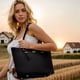 thumbnail image 2 of Set de monedero y cartera Qiyuer de piel sintética negro para mujer, 2 of 9