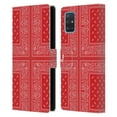 thumbnail image 1 of Head Case Designs Classic Paisley Bandana Cross Red Leather Book Wallet Case Cover Compatible with Samsung Galaxy A51 (2019), 1 of 6