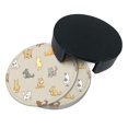 thumbnail image 6 of PAYOHTO Cartoon Funny Dogs Premium PU Leather Coasters Set - 6 Stylish Round Drink Coasters with Storage Box for Home and Office Use, 6 of 6