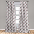 thumbnail image 5 of Ambesonne Geometric Curtains, Modern Grid Design, Pair of 28"x95", Charcoal Grey White Red, 5 of 5