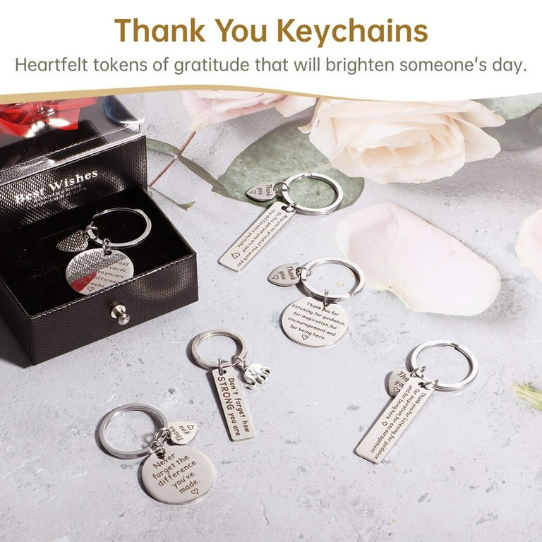 Kigeli 90 Pcs Thank You Acrylic Keychains Cute Fruit Key Rings Employee Appreciation Gifts Greeting Note Acrylic Tassel Keychain Teacher Thank You