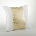 thumbnail image 1 of SARO 700.GL20S 20 in. Square Metallic Banded Design Pillow - Gold, 1 of 3