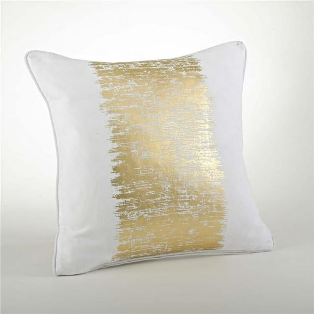 SARO 700.GL20S 20 in. Square Metallic Banded Design Pillow - Gold