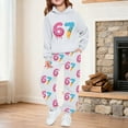 thumbnail image 2 of MEZZALL Girls 6 7 Printed Long Sleeve Hoodie Sweatshirt Tops And Jogger Pants Cute Casual Two Piece Outfit Toddlers Kids Soft Tracksuit Classic Children Fashion Clothes Sets, 2 of 5