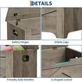 thumbnail image 5 of GarveeHome 23.6" Storage Chest, Wooden Storage Bench with Safety Hinge, Easy Assembly, Large Toy Chest for Entryway, Living Room, Bedroom, 5 of 6