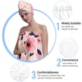 thumbnail image 6 of Colevkie Women 2 Pieces Bath Wrap Set Shower Skirt Hair Drying Cap for Bathroom Sauna Beach Quick Drying Absorbent Soft Bath Towel Shower Cap Printed Bees and Flowers Pattern, 6 of 8