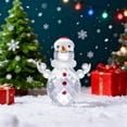 thumbnail image 2 of B Crystal Christmas Snowman Ornament For Tree Decoration Home Holiday Decor Gift With Detailed Facial Features Snow Globe Design, 2 of 7