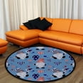 thumbnail image 4 of GZHJMY Round Rugs for Living Room, 4Th July Watercolor Pattern Non-Slip Coral Velvet Long Runner Rugs, Washable Water Absorbent Mat Carpet for Bedroom Kitchen Kids Room, 4 of 6