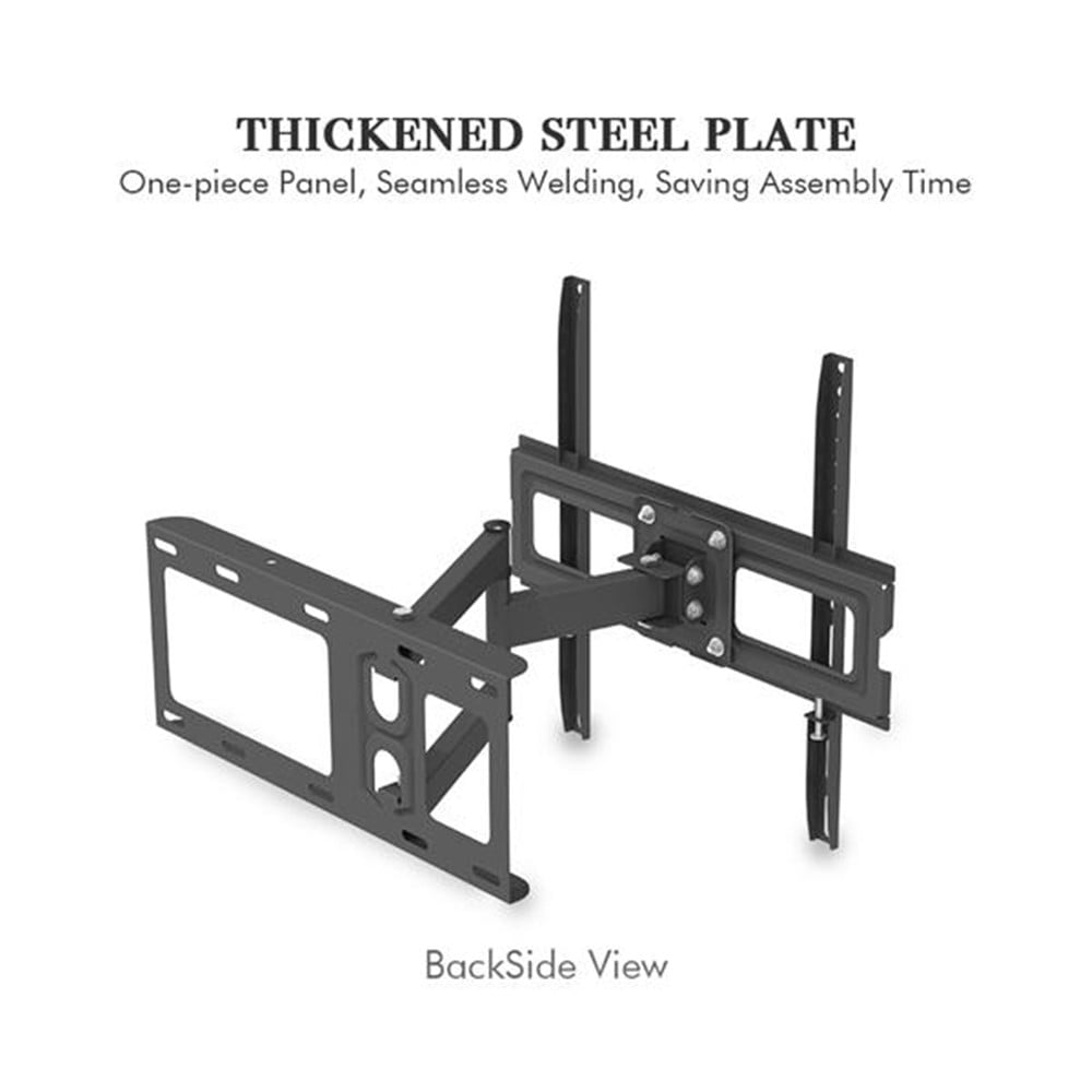 Full Motion TV Wall Mount Corner Bracket, VESA 400 x 400 Compatible, Extending Arm Articulating, Swivel, Tilt Fits 32-60 Inch TVs, 77 Lbs Capacity Black