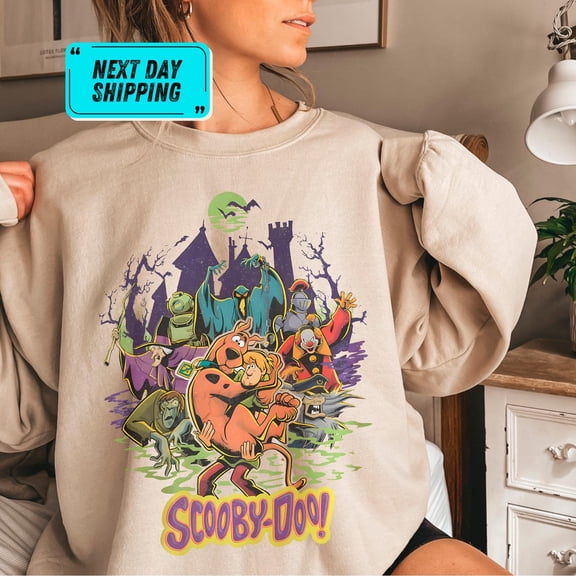Cute Dog Halloween Sweatshirt, Halloween Monsters Shirt, Vintage Cartoon Horror Tee, Spooky Mystery Gang,Halloween Gift,Matching Halloween