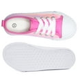 thumbnail image 3 of Girls Kids Sneakers Glitter Sequins Canvas Shoes Toddler Child Sparkle Low Top Lace Up Non Slip Rubber Sole Lightweight Breathable Walking Outdoor Pink Size 12, 3 of 5