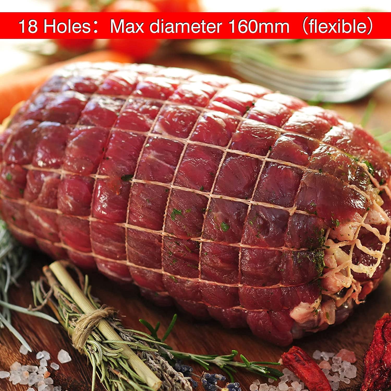 HSHDLDF 5m Meat Netting Roll,Size 18,Elastic Smoked Meat Poultry
