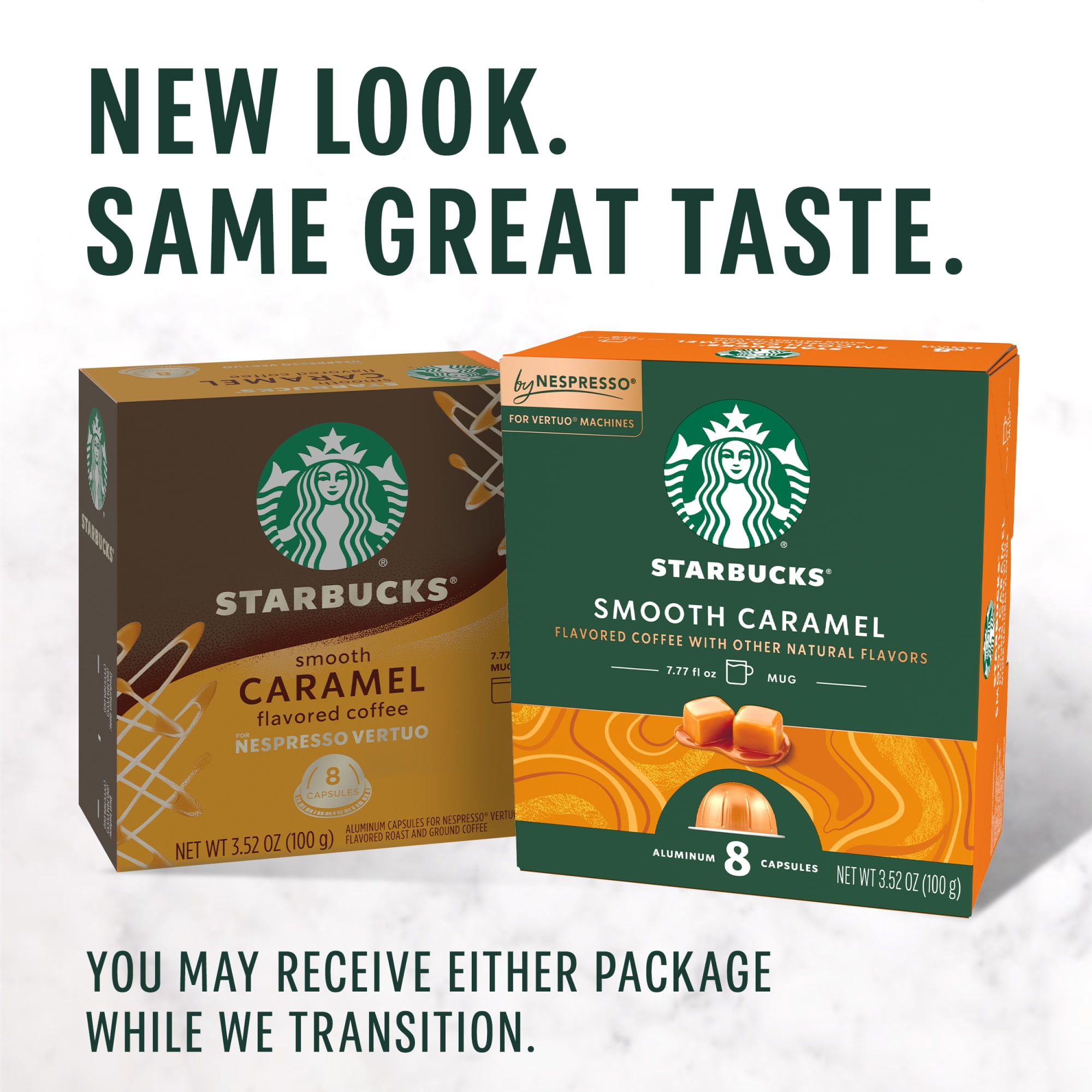Starbucks by Nespresso Vertuo, Smooth Caramel Flavored Coffee, Nespresso Pods, 32 Count