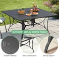thumbnail image 5 of BUPPLEE 9-Piece Outdoor Dining Set for 8 with Swivel Chairs, Square Metal Table with Umbrella Hole for Patio, Deck and Backyard, 5 of 7