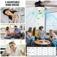 thumbnail image 6 of Gymax 52'' Retro Ceiling Fan w/ Remote Control 3 Wind Speeds & 5 Reversible Blades Grey, 6 of 10