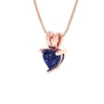 thumbnail image 2 of 0.5 ct Brilliant Heart Cut Solitaire Simulated Tanzanite 14k Rose Gold Pendant with 18" Chain, 2 of 4