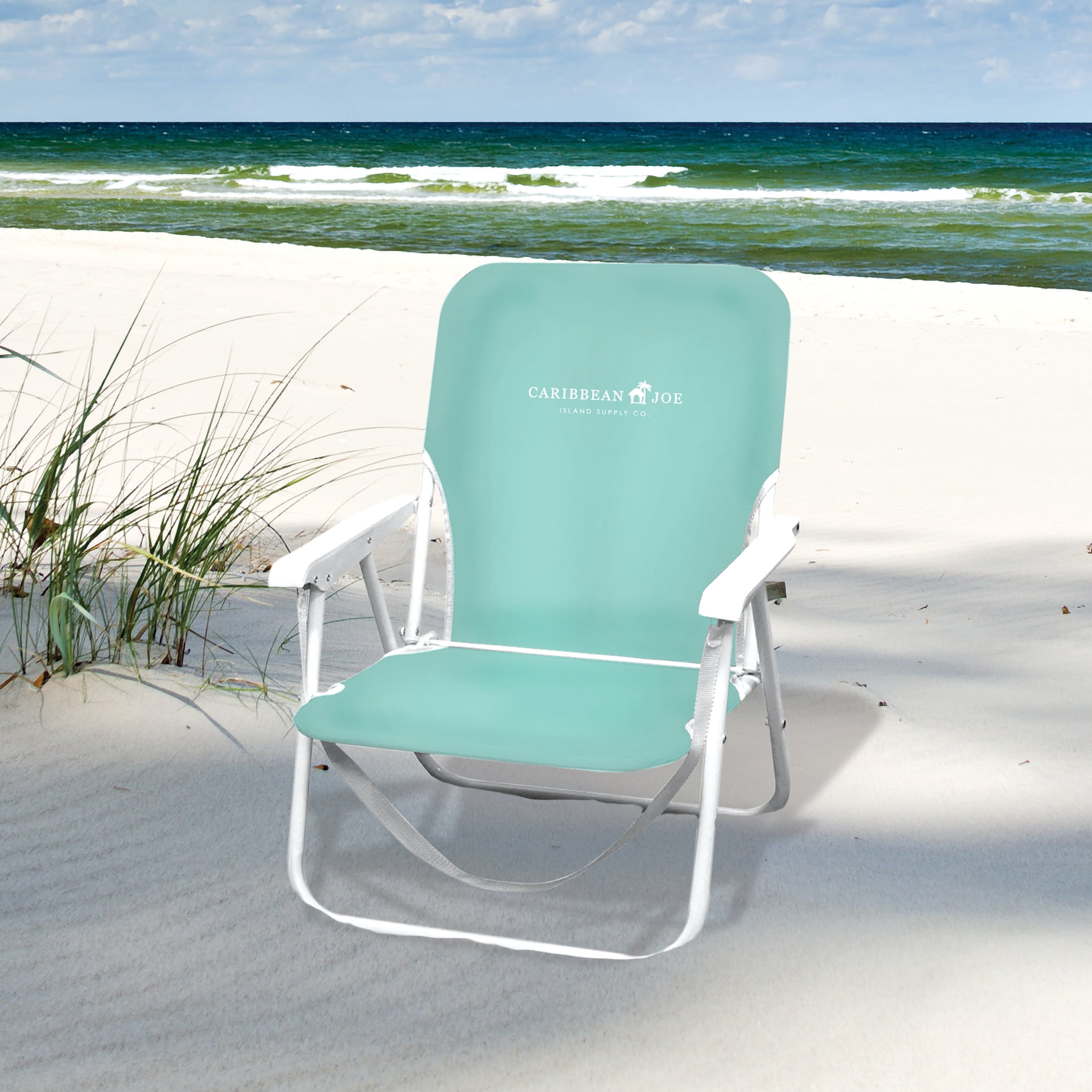 Caribbean Joe Folding Beach Chair, One Position with Armrests