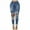 Blue, variant on YYDGH Women's Low Waisted Skinny Jeans Destroyed Ripped Hole Denim Pants Long Stretch Pencil Jeans Streetwear Blue S
