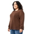 thumbnail image 5 of Terra & Sky Women's Plus Size Fleece Sweatshirt, Available in 1,2, and 3- Packs, Size 0X-4X, 5 of 23