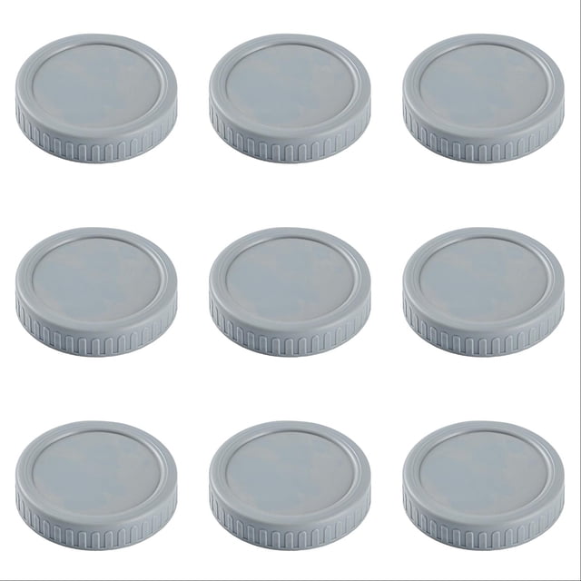 Wide Mouth Jar Lids 86mm - 12PCS Plastic Canning Lids with Silicone Rings - Leakproof Food Grade Storage Caps for More Jars - Dishwasher Safe Colorful Jar Lids