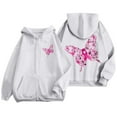 thumbnail image 4 of Yuannlog Womens Zip Up Hoodies Cancer Awareness Month Long Sleeve Pullover With Pocket Drawstring Casual Athletic Sweatshirts, 4 of 4