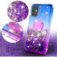 thumbnail image 3 of SPYCASE for Galaxy S20 Ring Kickstand Case w/ TPU Screen Protector Liquid Quicksand Glitter Cute Bling Girls Women [Shock Proof] For Galaxy S20 - Ring Purple/Blue, 3 of 5