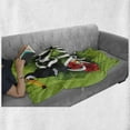 thumbnail image 6 of Aloha Soft Flannel Fleece Blanket, Hawaiian Cursive Lettering with Butterflies Flowers and Toucan Leafy Tropical Design, Cozy Plush for Indoor and Outdoor Use, 70" x 90", Multicolor, by Ambesonne, 6 of 6