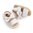 thumbnail image 4 of SOFMUO Unisex Baby Girls Boys Sandals Premium Soft Anti-Slip Rubber Sole Infant Bowknot Summer Outdoor Shoes Toddler First Walkers (White,12-18 Months), 4 of 6