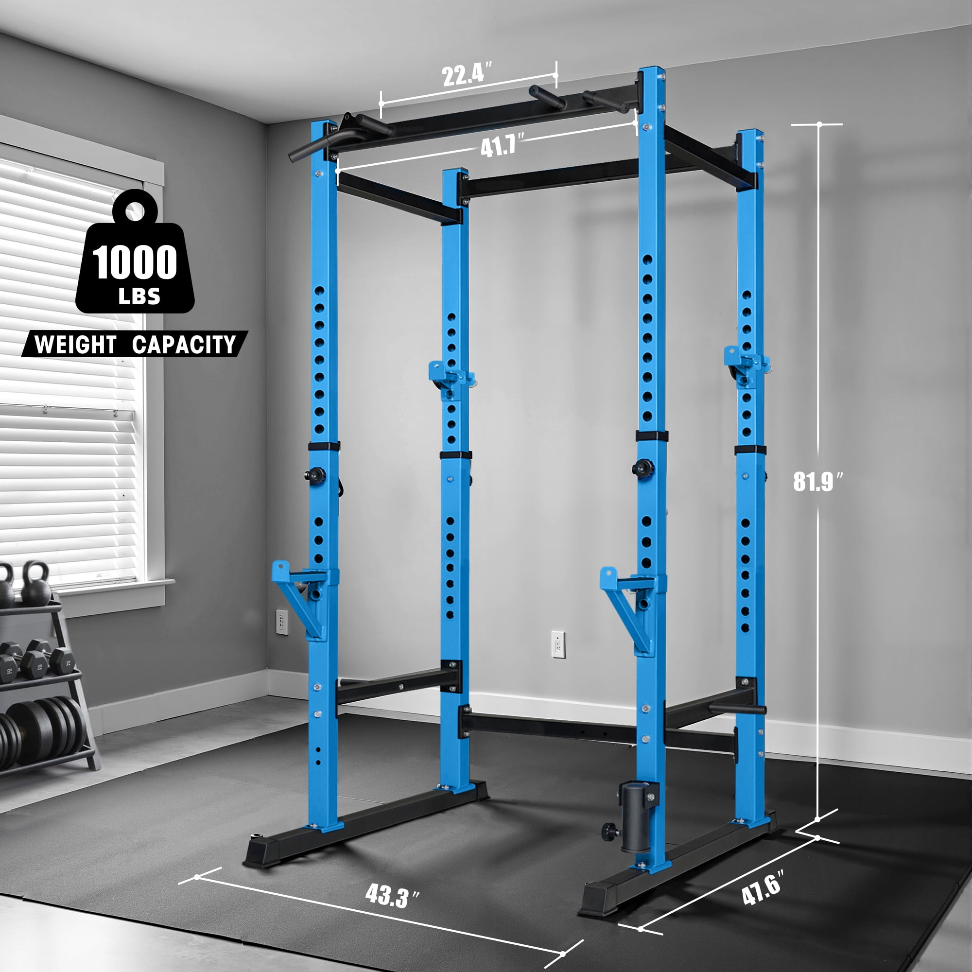 Primy 1000lb Capacity Power Rack, Rack Cage for Weight Training, Adjustable Squat Stand Rack for Home Gym Equipment, Lifting Cage