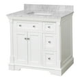 thumbnail image 3 of Sydney 36" Bathroom Vanity with White Cabinet and Carrara Marble Top, 3 of 6