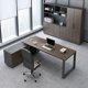 thumbnail image 4 of Dark Wood Reception Office Desk L Shaped Vanity Home Drawers Computer Desks Gaming Conference Study Mesa Escritorio Furniture My Lux Decor Round, 4 of 31