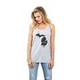 thumbnail image 2 of Thread Tank Home Roots State Michigan MI Women's Sleeveless Flowy Racerback Tank Top Sport Grey Large, 2 of 5