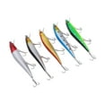 thumbnail image 3 of Sarapandan 5pcs 22g 13.5cm Luya Mino Fishing Lures Stainless Steel Hooks Artificial Fishing Bait, 3 of 8
