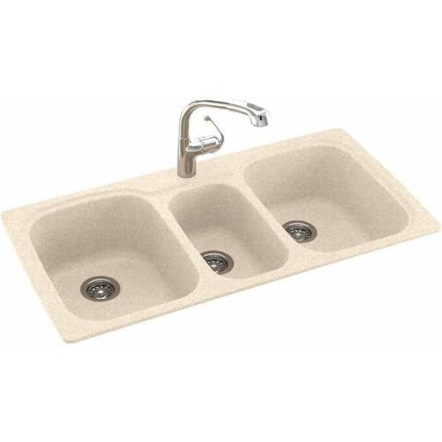Swan KSTB4422010 44" x 22" Swanstone TripleBasin Dual Mount Kitchen