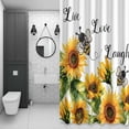 thumbnail image 4 of Sunflower Shower Curtain for Bathroom Decor, Bee Yellow Floral Summer Waterproof Fabric Shower Curtain, 72"x96" Set with 12 Hooks, 4 of 9