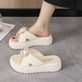 thumbnail image 4 of Utoimkio Flat Sandals for Women Under $10 Women's Summer Platform Sandals Open Toe Pearl Flower Shoes, 4 of 6