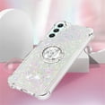 thumbnail image 6 of CCSmaller Glitter Clear Sparkly Bling Case for Samsung Galaxy A14 , Flowing Liquid Quicksand Cover with Diamond Ring Holder Case for Samsung Galaxy A14 5G /4G LSZ Colorful, 6 of 8