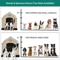 thumbnail image 3 of Dextrus Spacious Large Plastic Dog House with Air Vents and Elevated Floor, Weather Resistant Easy Assembly Outdoor Indoor Dog house（34.5"L*31"W*32"H,Gray + Brown）, 3 of 9